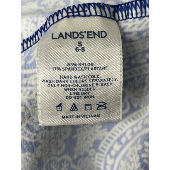 Lands' End Athleisure Dress Blue & White Paisley Size Small Outdoor - Picture 4 of 6